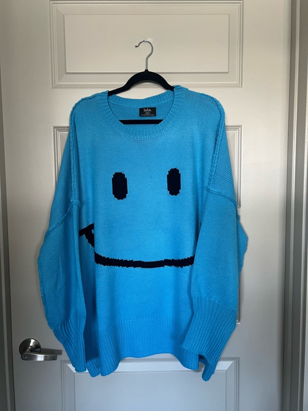 Dressed In LaLa Serotonin Smile Oversized Knit in Blue